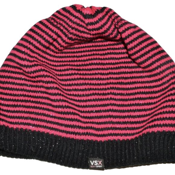 VSX SEXY SPORT VICTORIA SECRET ONE SIZE STRIPED BOHO KNIT BEANIE HAT - Picture 1 of 6